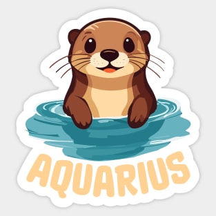 Cute Aquarius Zodiac Sign Sticker